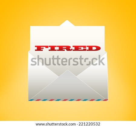 Envelope with letter on a yellow background