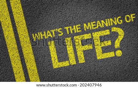 What\'s the Meaning of Life? written on the road