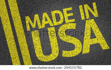 Made in USA written on the road