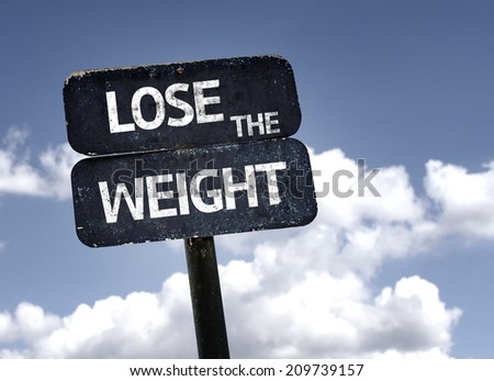 Lose The Weight sign with clouds and sky background
