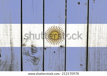 Argentina flag on wooden background