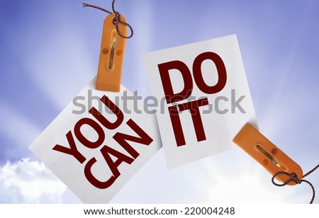 You Can Do It on Paper Note on sky background