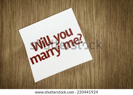 Will you Marry Me? on Paper Note on texture background
