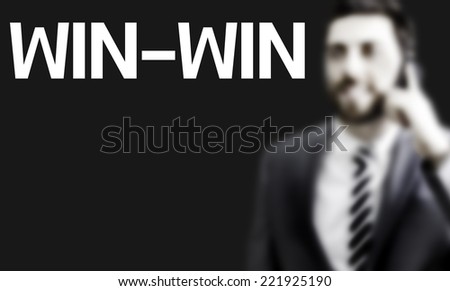 Business man with the text Win-Win in a concept image