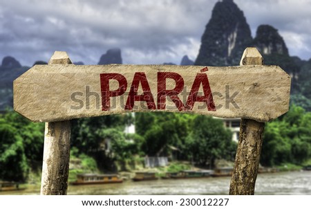 Para (Brazilian State) sign with a forest background