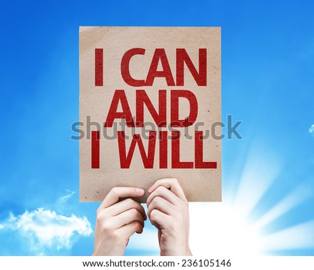 I Can and I Will card with sky background
