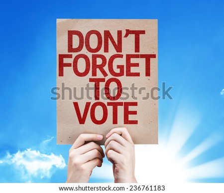 Don\'t Forget to Vote card with sky background