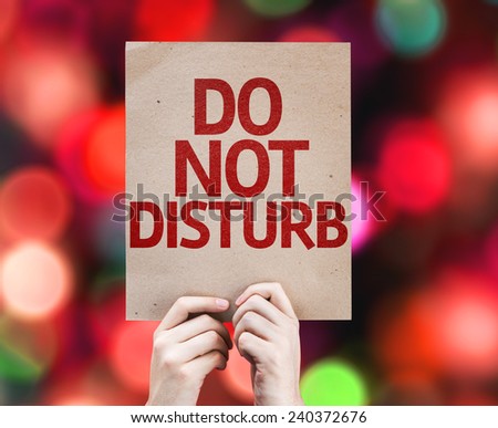 Do Not Disturb card with colorful background with defocused lights