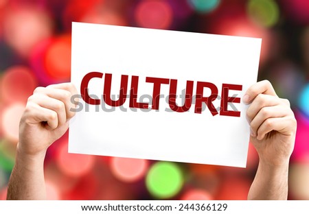 Culture card with colorful background with defocused lights