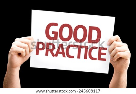 Good Practice card isolated on black background