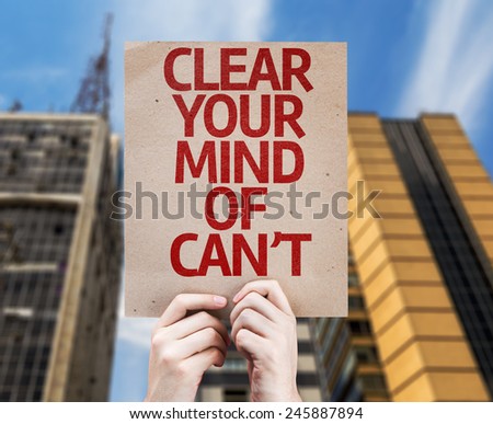 Clear Your Mind of Can\'t card with a skyscraper background