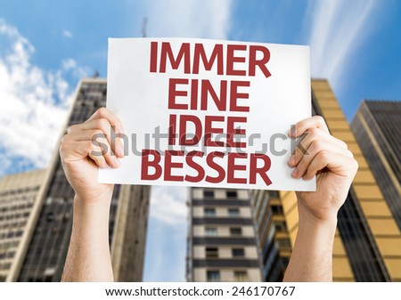 Getting a Better Idea (in German) card with a urban background