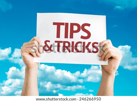Tips & Tricks card with sky background