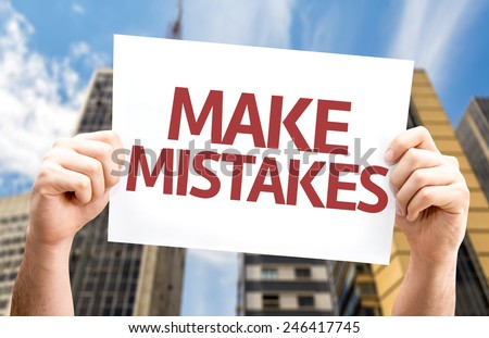 Make Mistakes card with a urban background