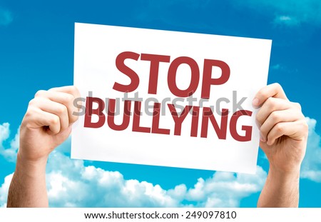 Stop Bullying card with sky background