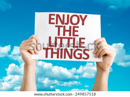 Enjoy the Little Things card with sky background