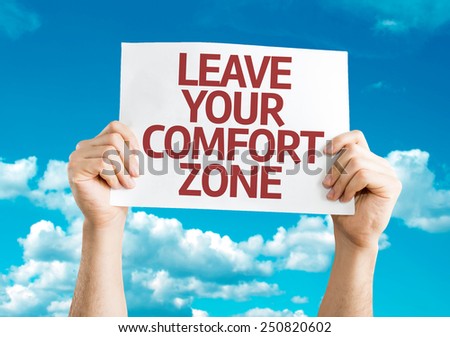 Leave Your Comfort Zone card with sky background