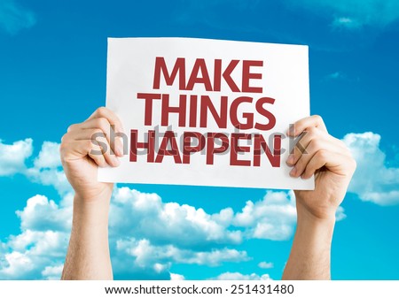 Make Things Happen card with sky background