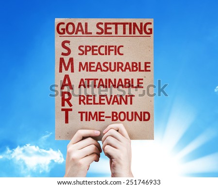 Goal Setting - SMART card with beautiful day