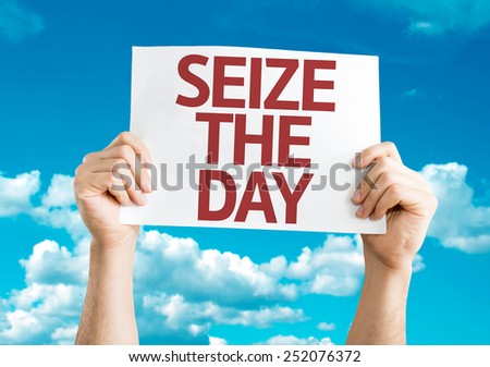 Seize the Day card with sky background