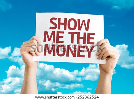 Show Me The Money card with sky background