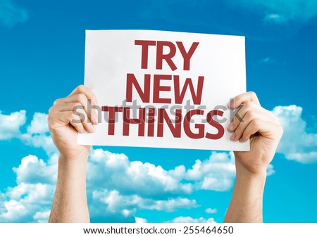 Try New Things card with sky background