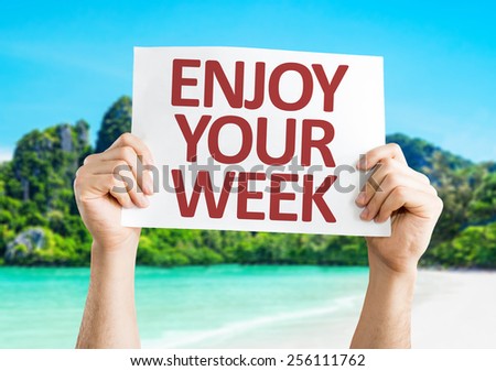 Enjoy Your Week card with beach background