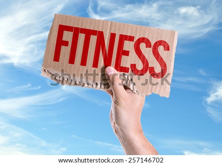Fitness card with sky background