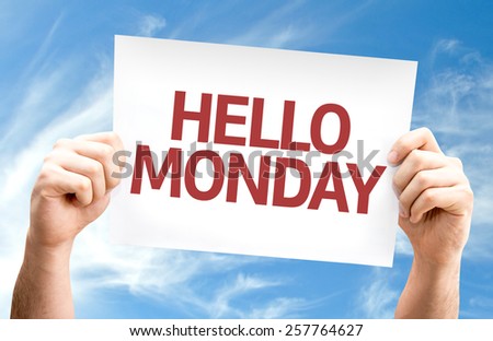 Hello Monday card with sky background