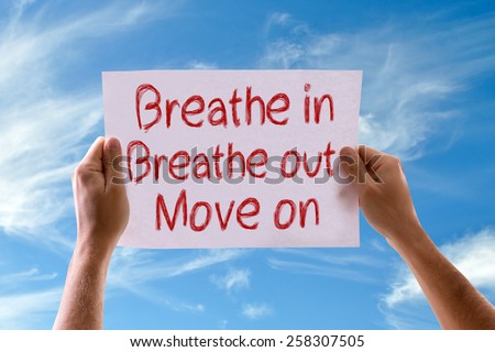 Breathe In Breathe Out Move On card with sky background