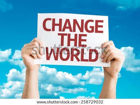 Change The World card with sky background