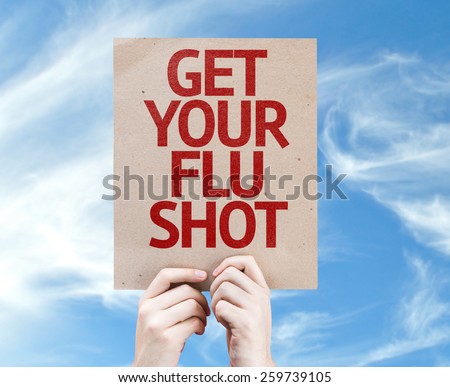 Get Your Flu Shot card with sky background
