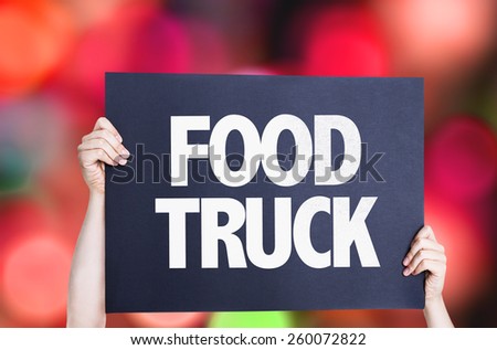 Food Truck card with bokeh background