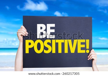 Be Positive card with beach background