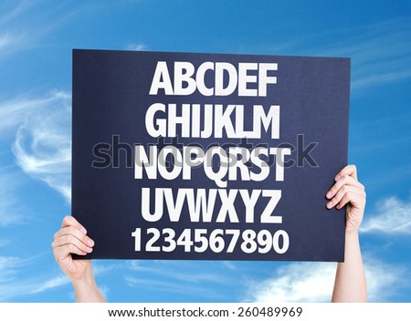 Alphabet card with sky background