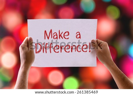 Make a Difference card with bokeh background