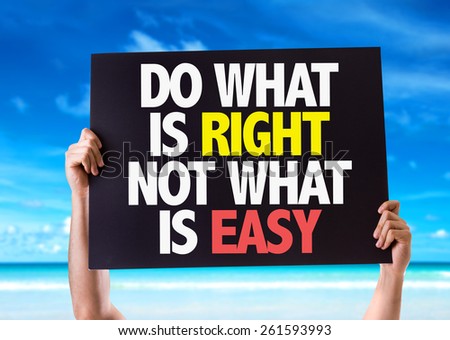 Do What Is Right Not What Is Easy card with beach background
