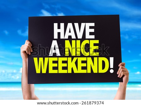 Have a Nice Weekend card with beach background