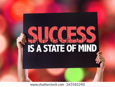 Success Is a State of Mind card with bokeh background