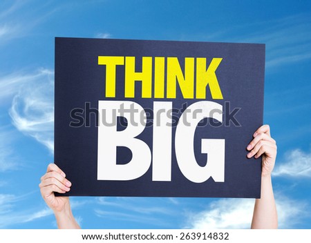 Think Big card with sky background