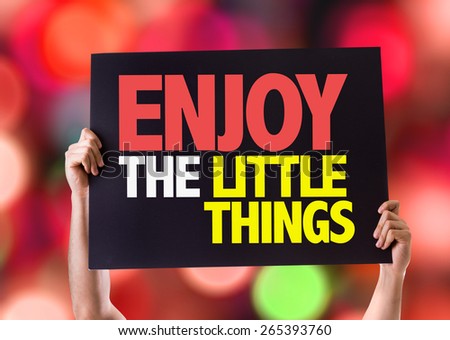 Enjoy the Little Things card with bokeh background
