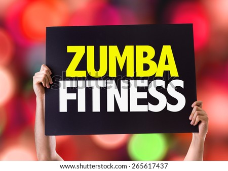 Zumba Fitness card with bokeh background
