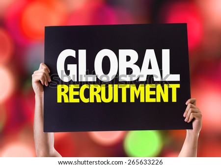 Global Recruitment card with bokeh background