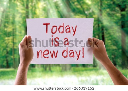 Today is a New Day card with nature background