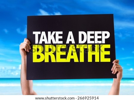 Take a Deep Breathe card with beach background