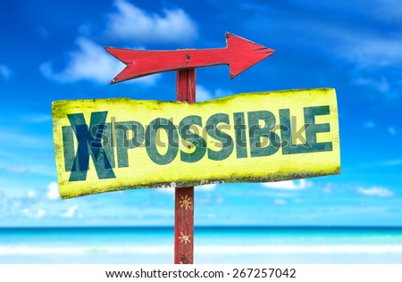 Impossible - Possible sign with beach background