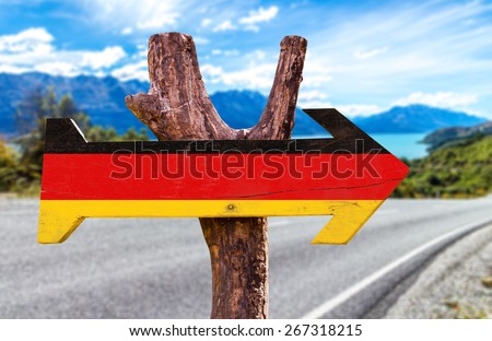 Germany Flag sign with road background