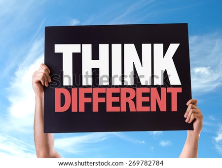 Think Different card with sky background