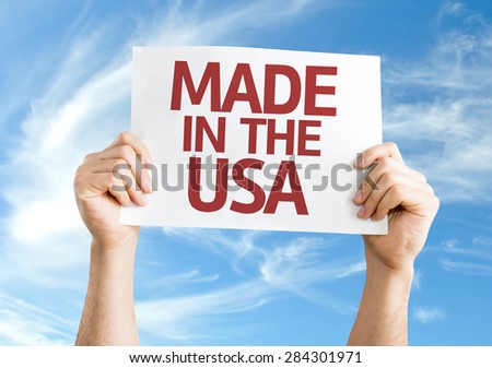 Made in the USA card with sky background
