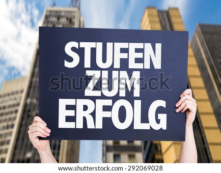 Steps to Success (in German) card with urban background